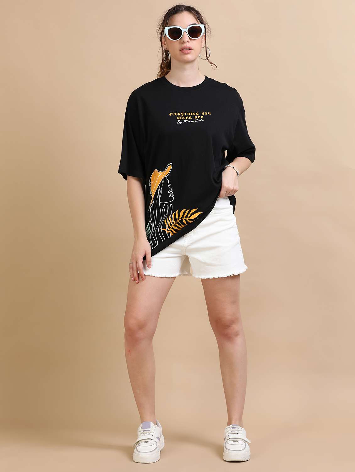 Women Printed Short Sleeves Oversized T-shirt - 22547943 -  Standard Image - 5