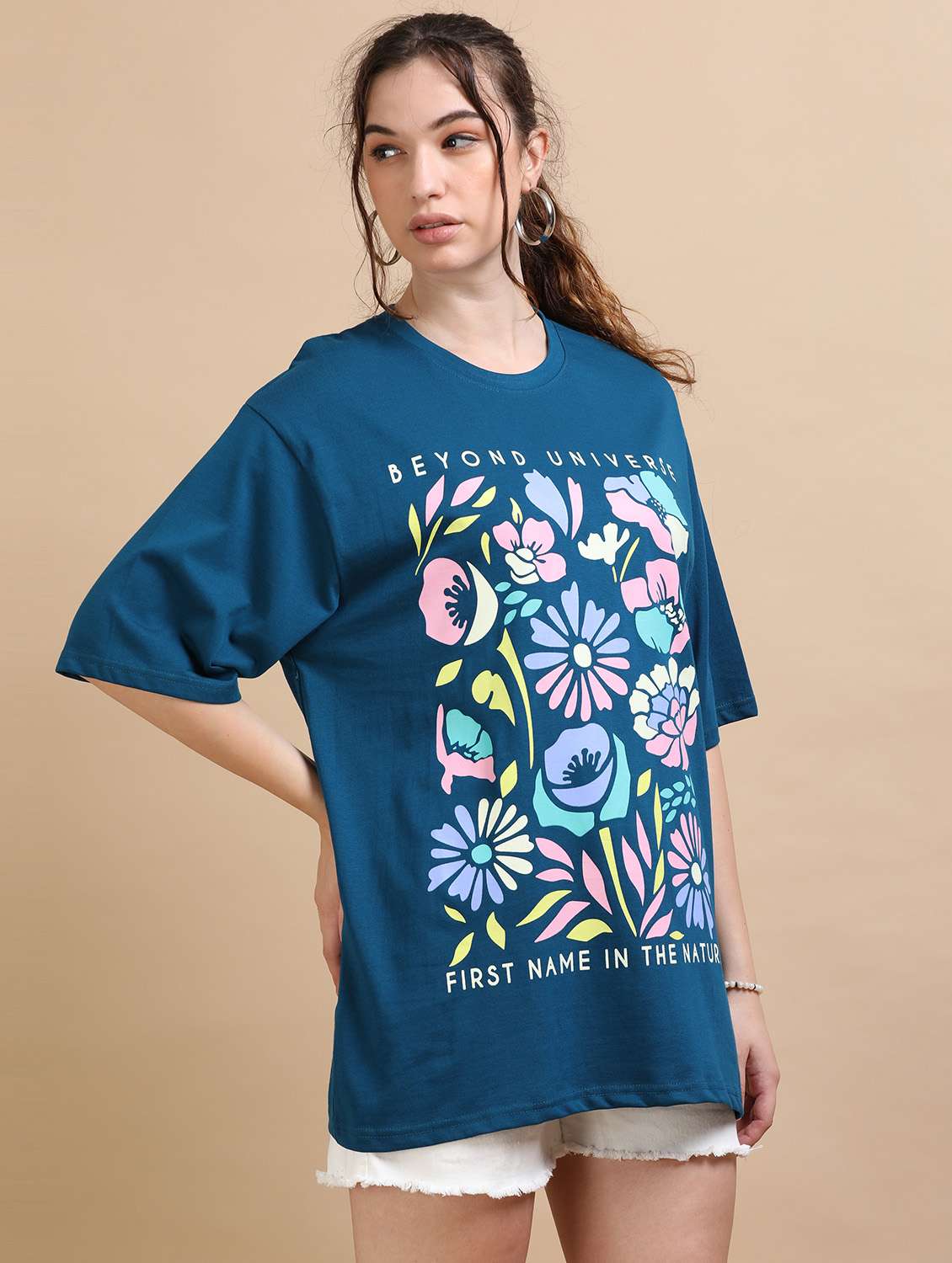 Women Printed Short Sleeves Oversized T-shirt - 22547944 -  Standard Image - 3