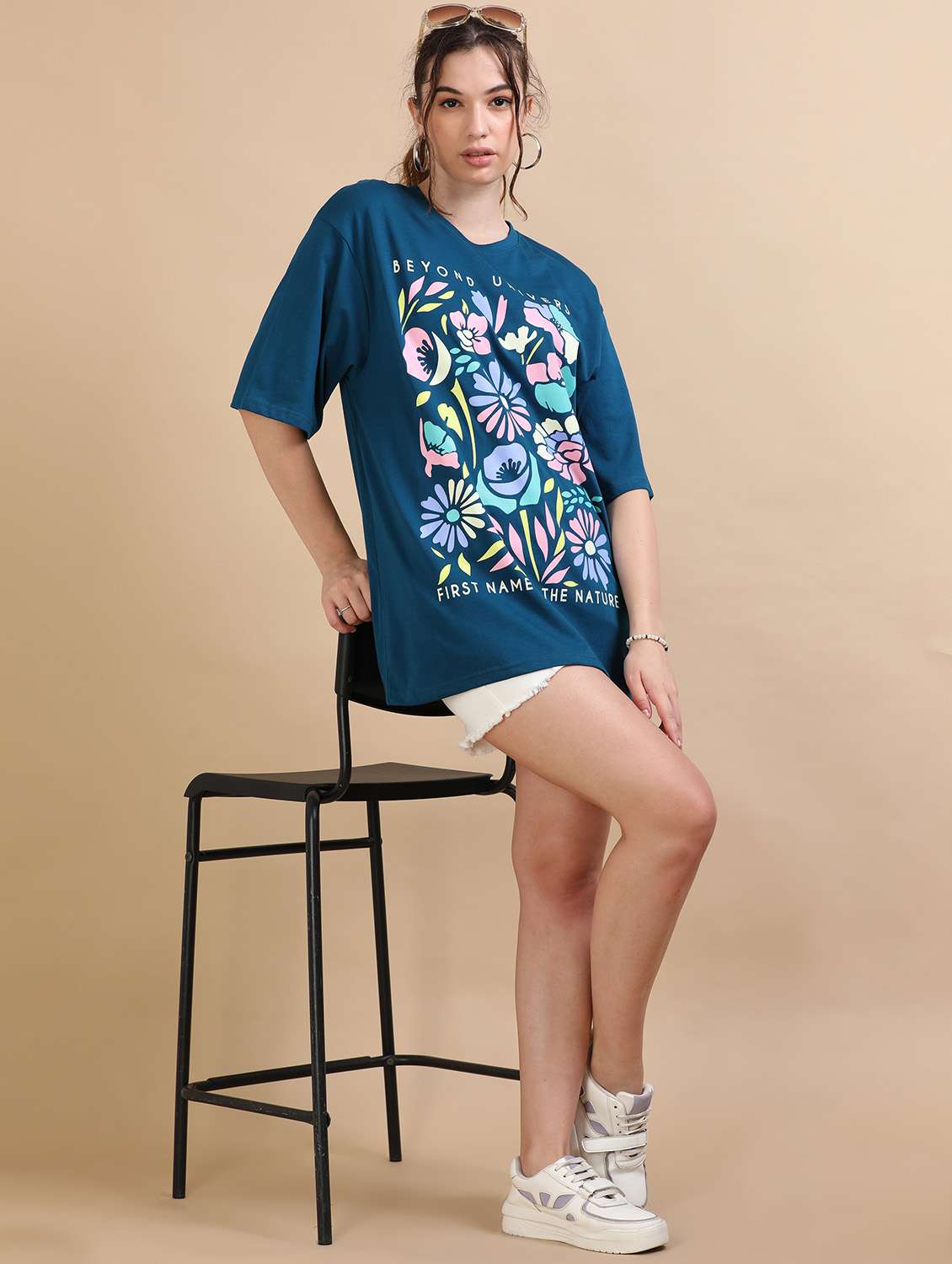 Women Printed Short Sleeves Oversized T-shirt - 22547944 -  Standard Image - 5