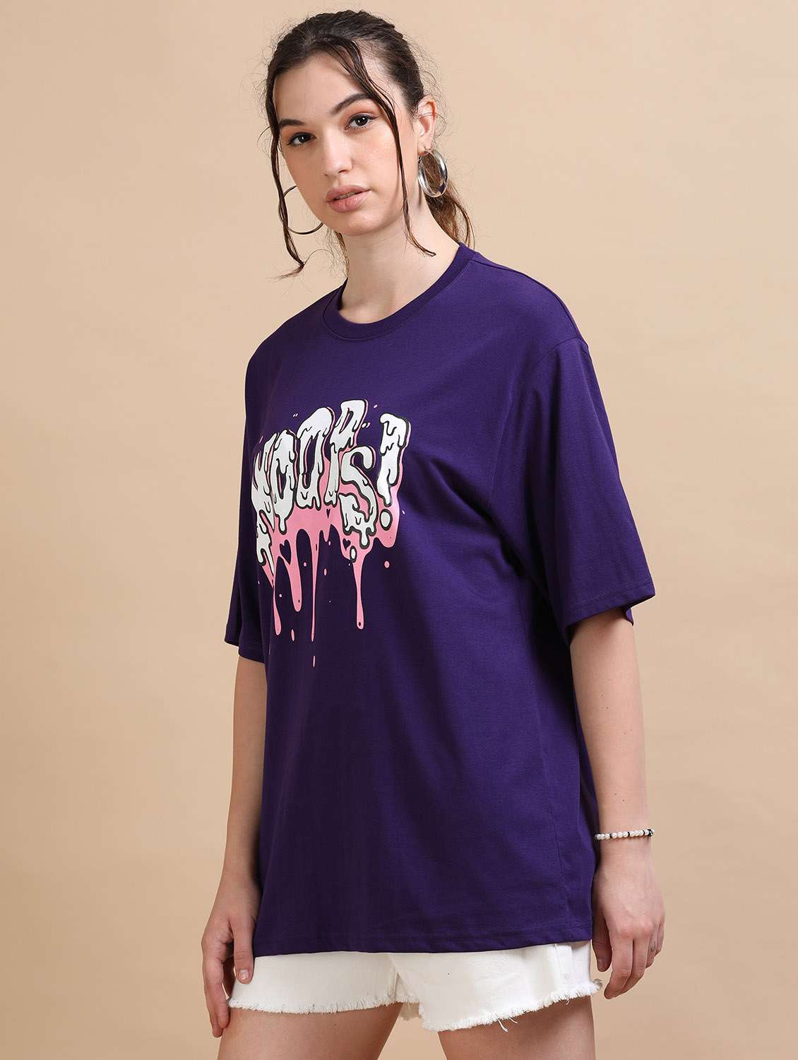 women printed short sleeves oversized t-shirt - 22547950 -  Standard Image - 3