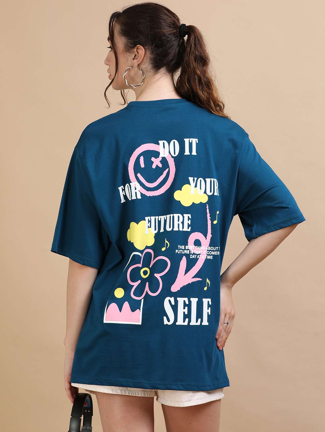 women printed short sleeves oversized t-shirt