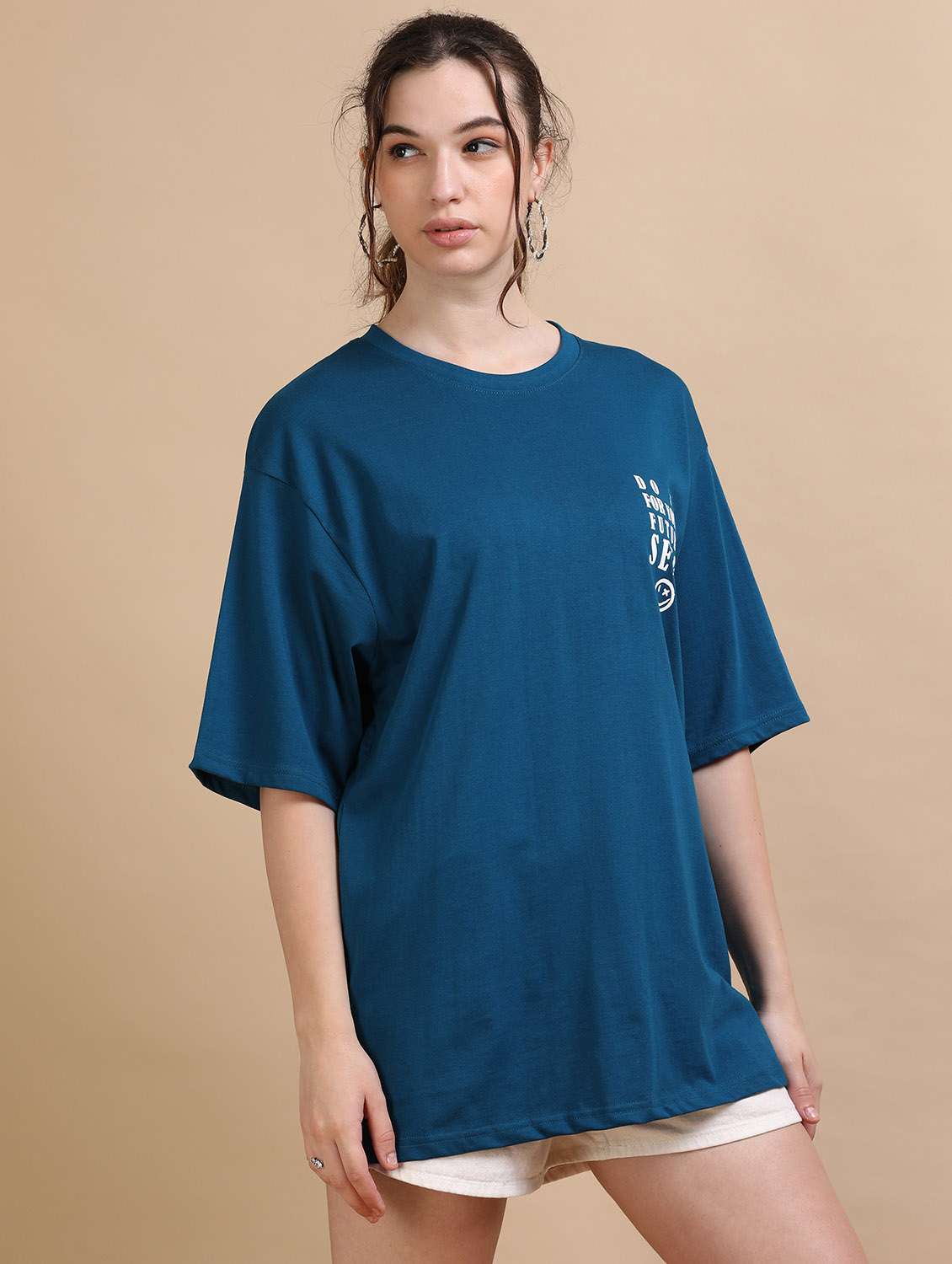women printed short sleeves oversized t-shirt - 22547951 -  Standard Image - 3