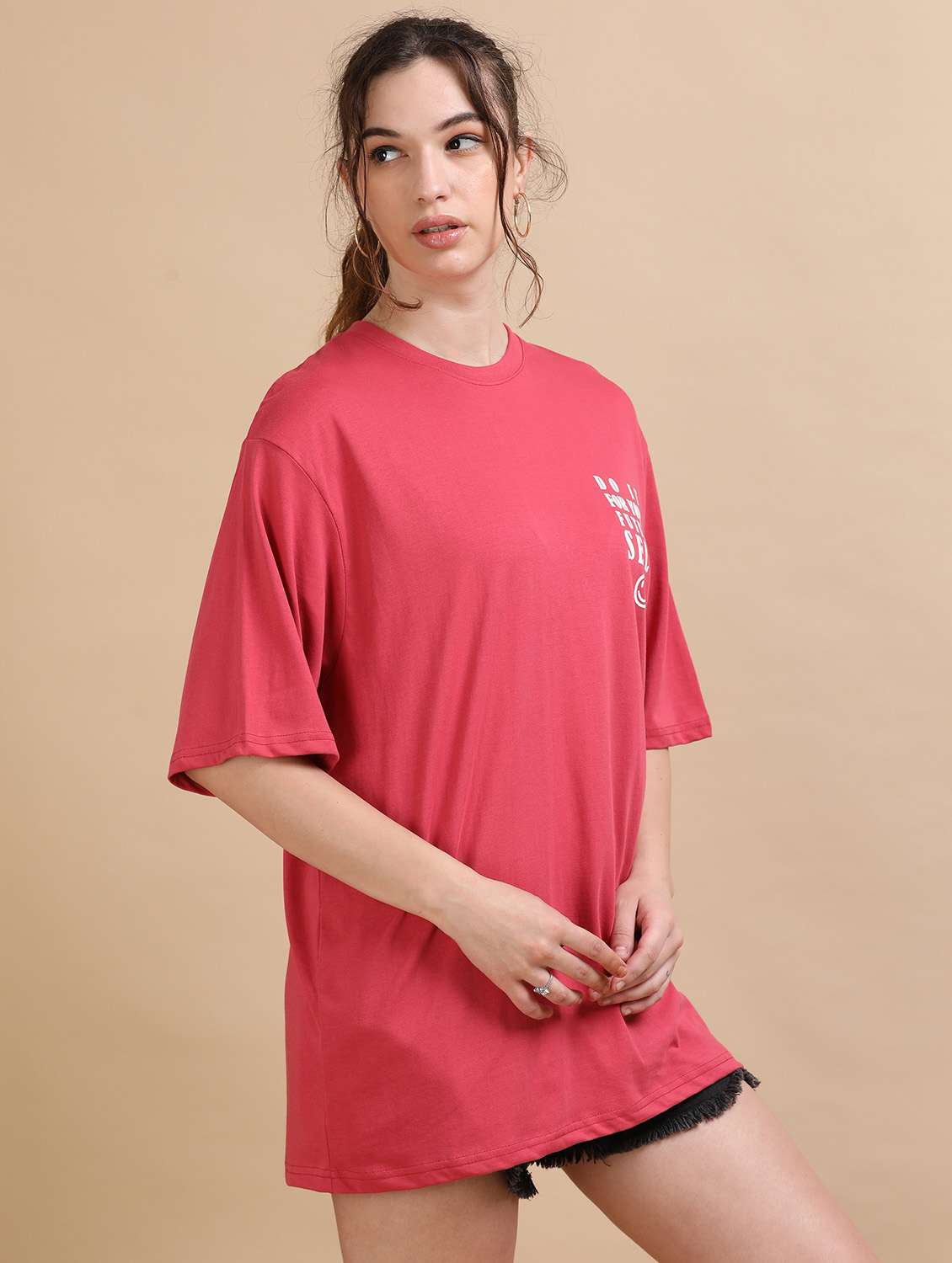 women printed short sleeves oversized t-shirt - 22547956 -  Standard Image - 3