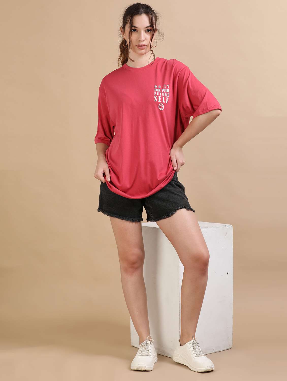 women printed short sleeves oversized t-shirt - 22547956 -  Standard Image - 5