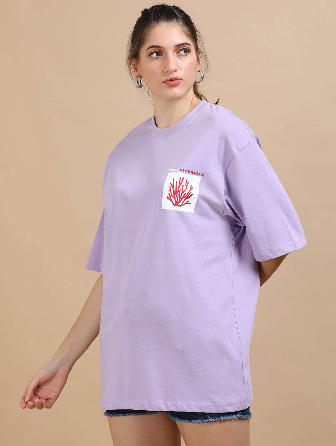 women printed short sleeves oversized t-shirt - 22547960 -  Standard Image - 3