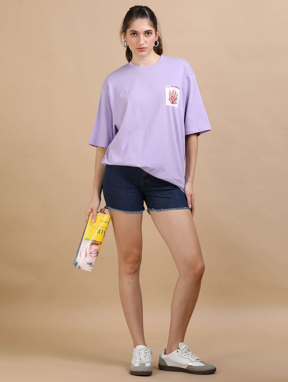 women printed short sleeves oversized t-shirt - 22547960 -  Standard Image - 5
