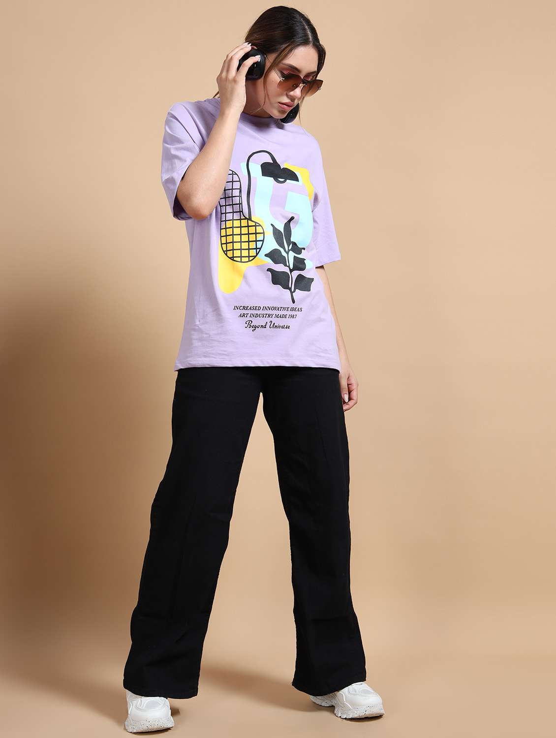 women printed short sleeves oversized t-shirt - 22547971 -  Standard Image - 5
