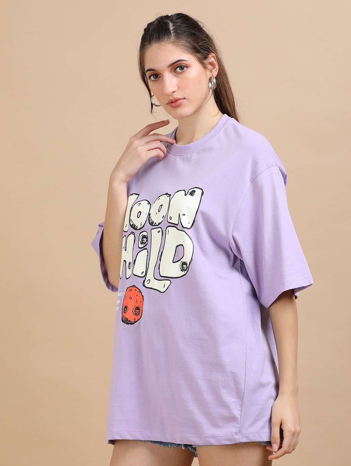 Women Printed Short Sleeves Oversized T-shirt - 22547973 -  Standard Image - 3