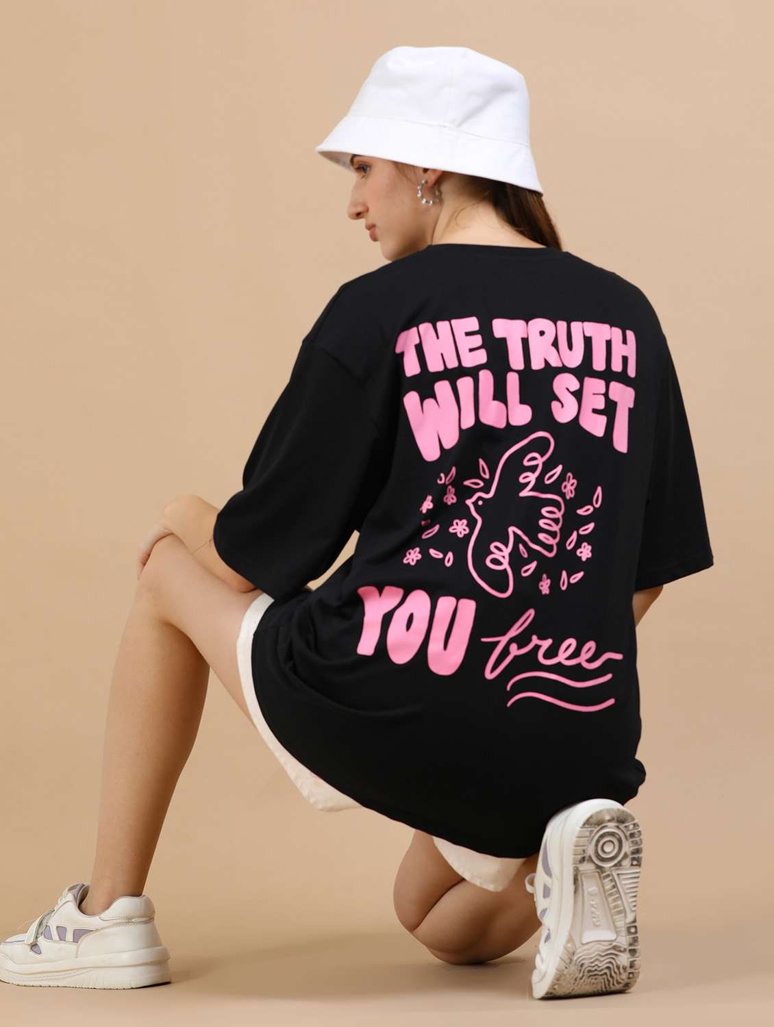 women printed short sleeves oversized t-shirt