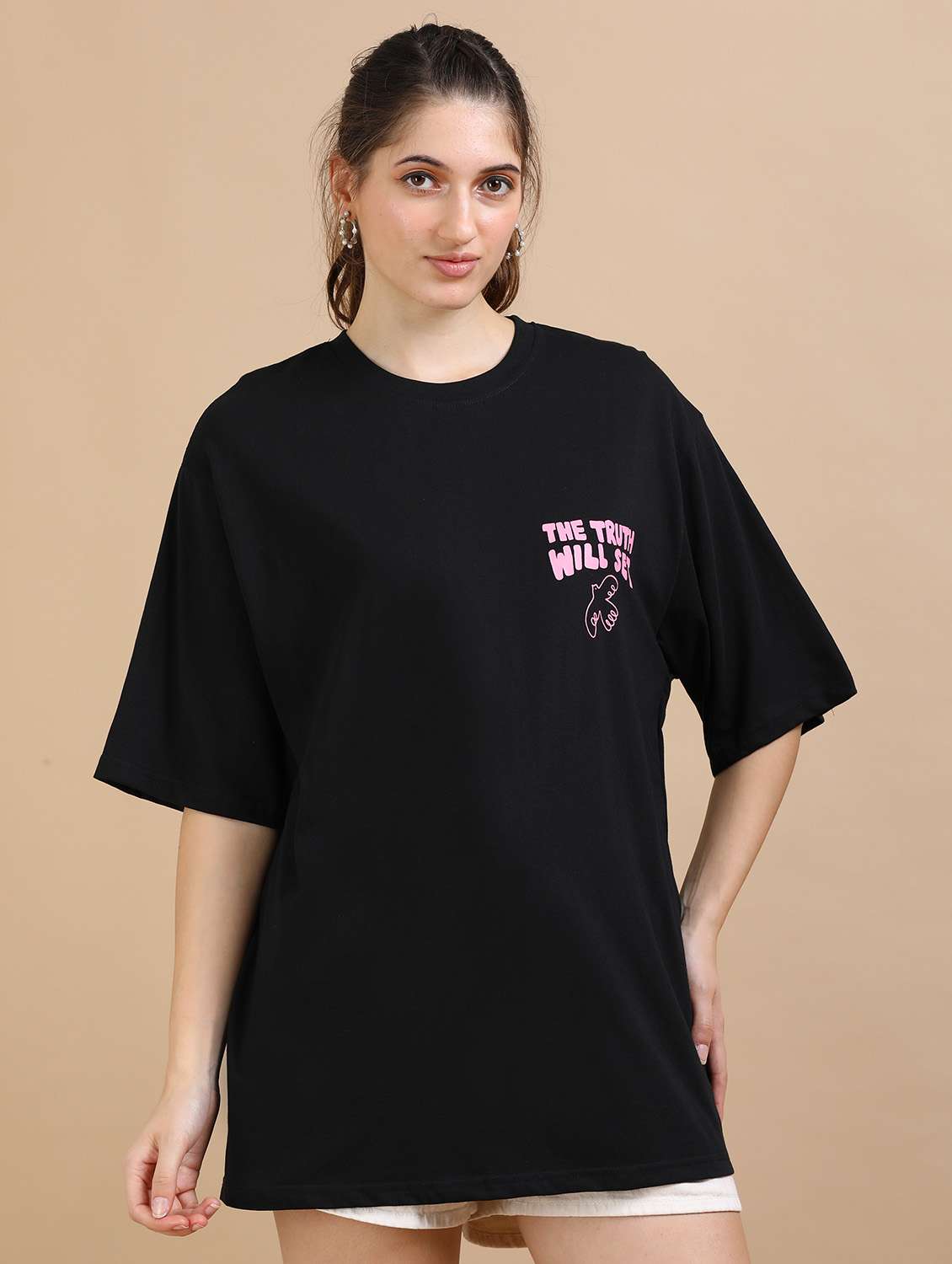 women printed short sleeves oversized t-shirt - 22547974 -  Standard Image - 5