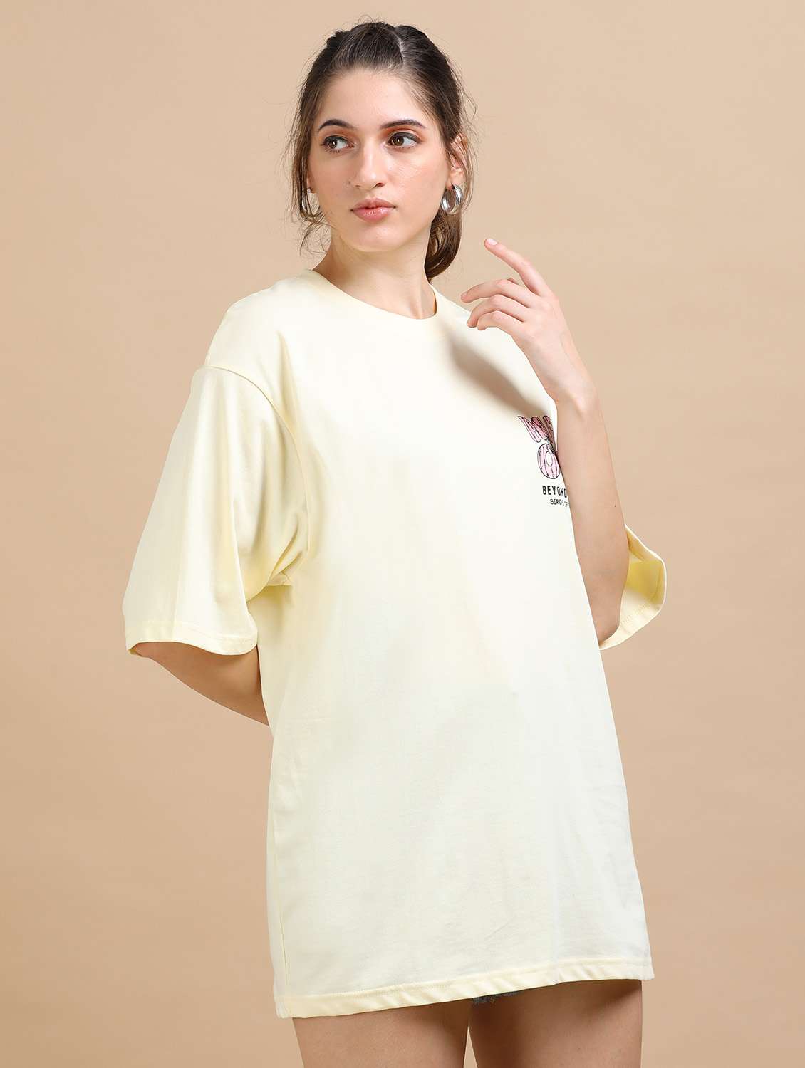 women printed short sleeves oversized t-shirt - 22547980 -  Standard Image - 3