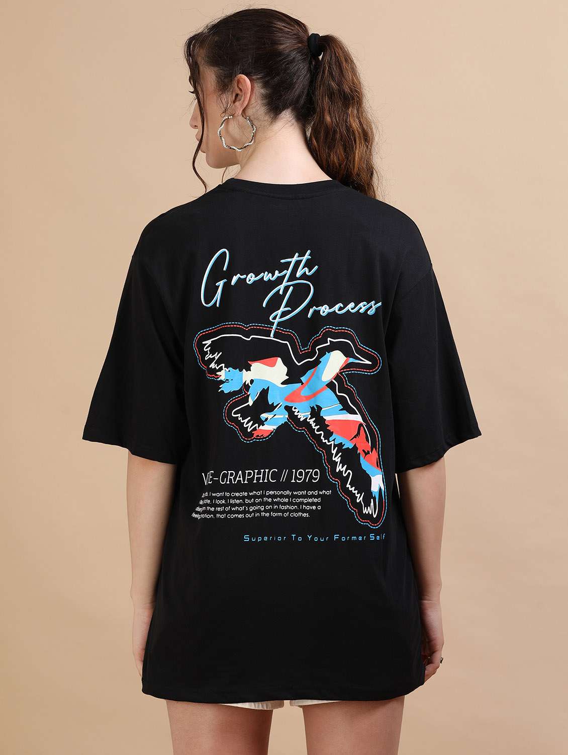 women printed short sleeves oversized t-shirt