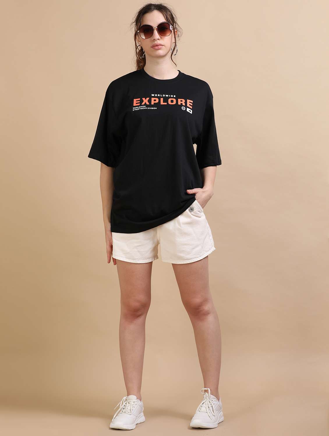 women printed short sleeves oversized t-shirt - 22547987 -  Standard Image - 5