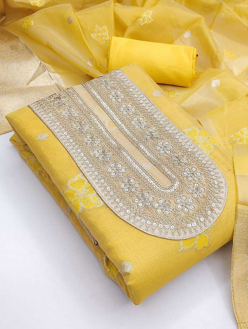 women self design unstitched suit set