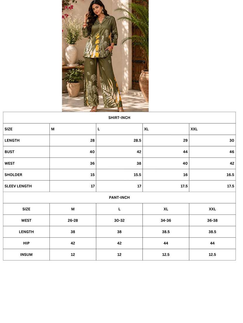 women printed collared shirt and trouser co-ord set - 22548014 -  Standard Image - 5