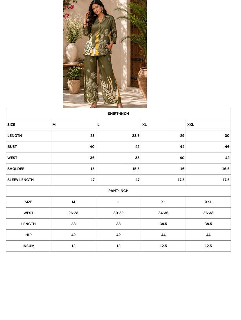 women printed collared top and trouser co-ord set - 22548016 -  Standard Image - 5