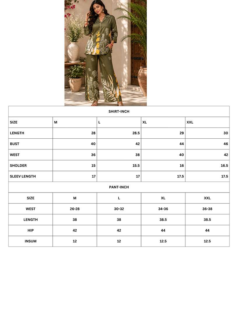 women printed collared top and trouser co-ord set - 22548017 -  Standard Image - 5