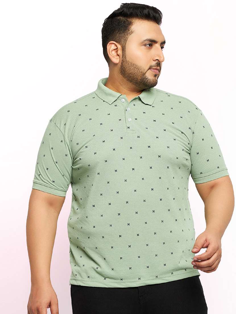 men printed short sleeve regular fit polo t-shirt