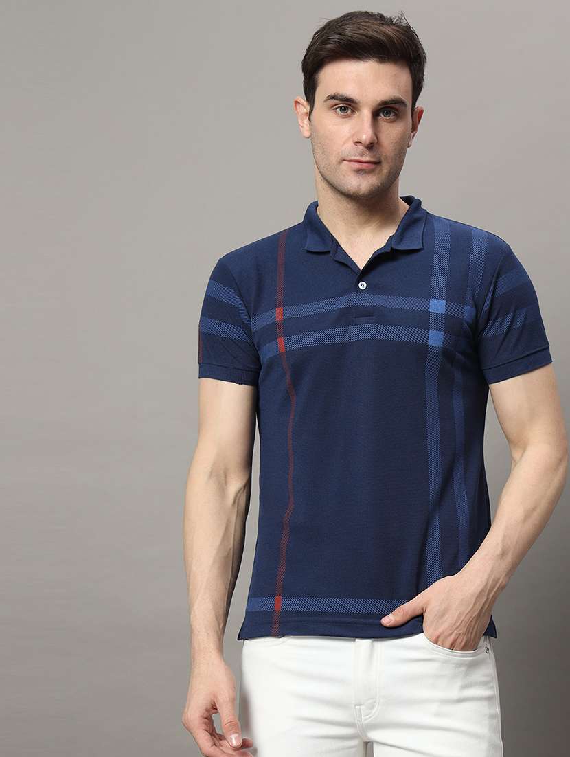 men printed short sleeves polo t-shirt