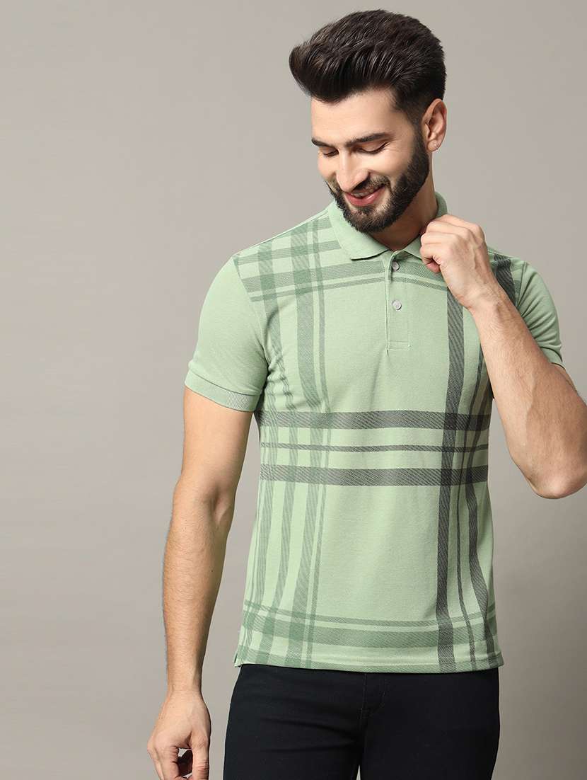 men printed short sleeves polo t-shirt