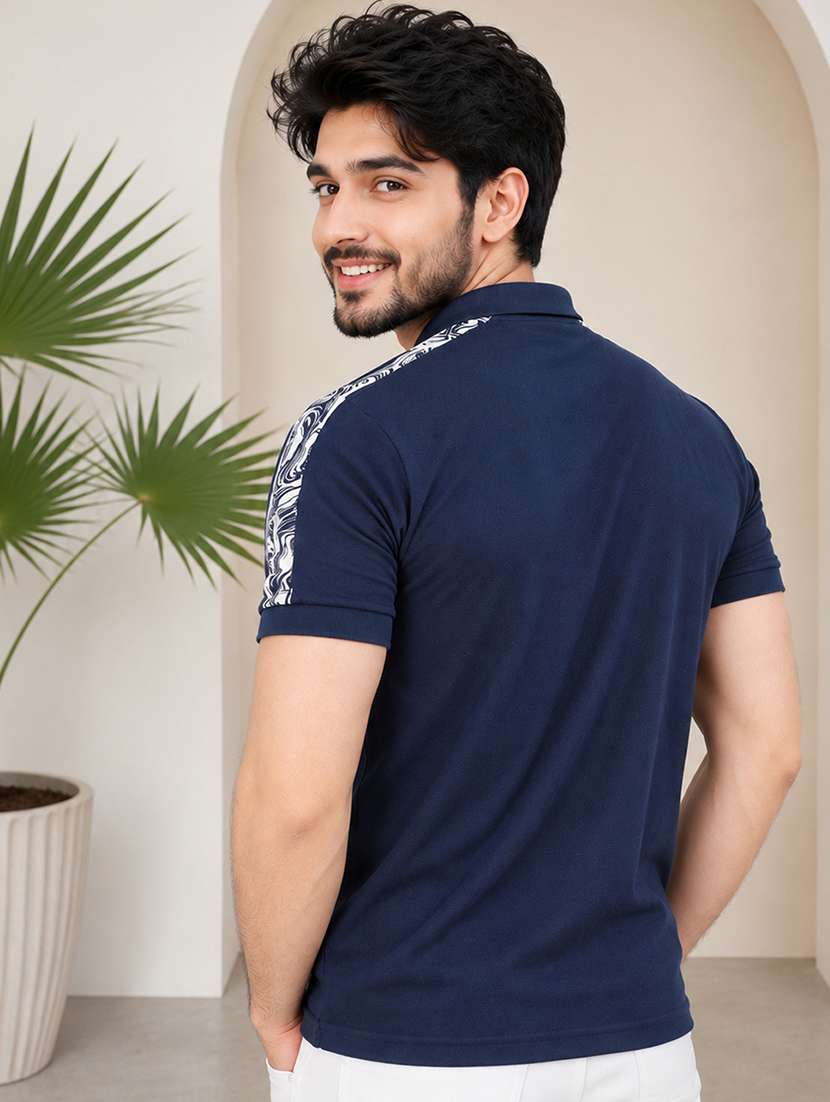 men taped short sleeves polo t-shirt - 22548085 -  Standard Image - 3