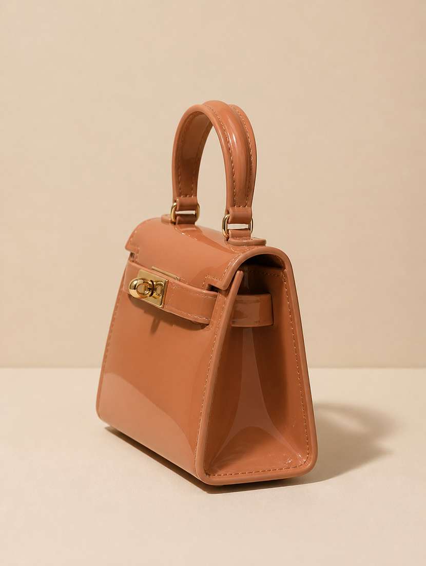 solid orange silicone mini sling bag - 22548131 -  Standard Image - 3