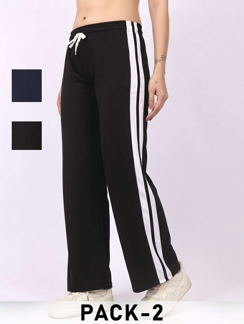 women pack of 2 tapered regular fit track pant