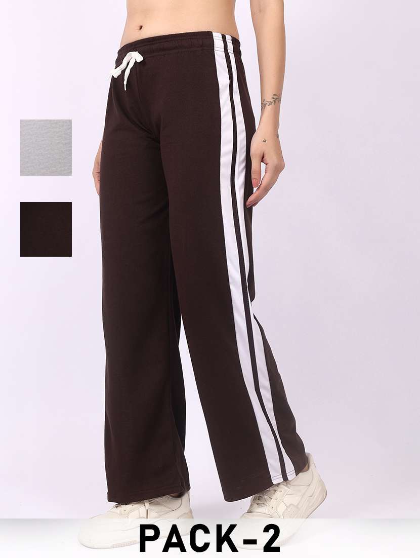 women pack of 2 tapered regular fit track pant