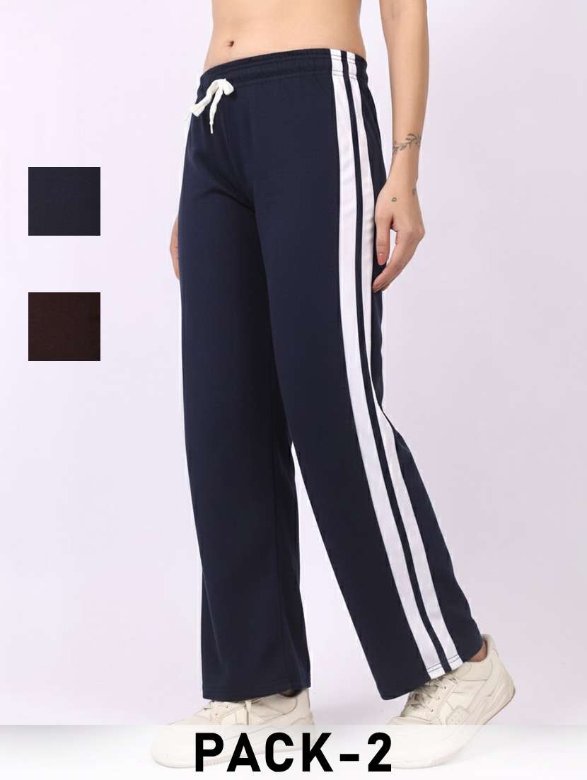 women pack of 2 tapered mid rise regular track pant