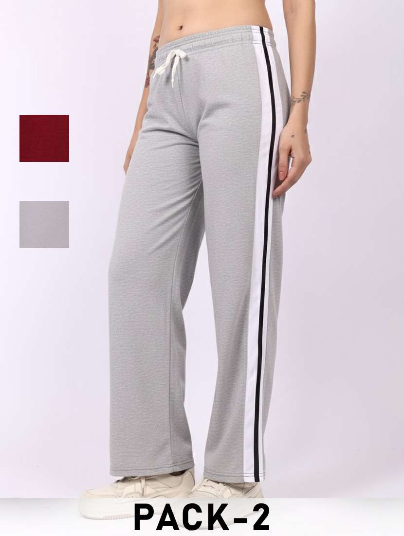 women pack of 2 tapered mid rise regular track pant