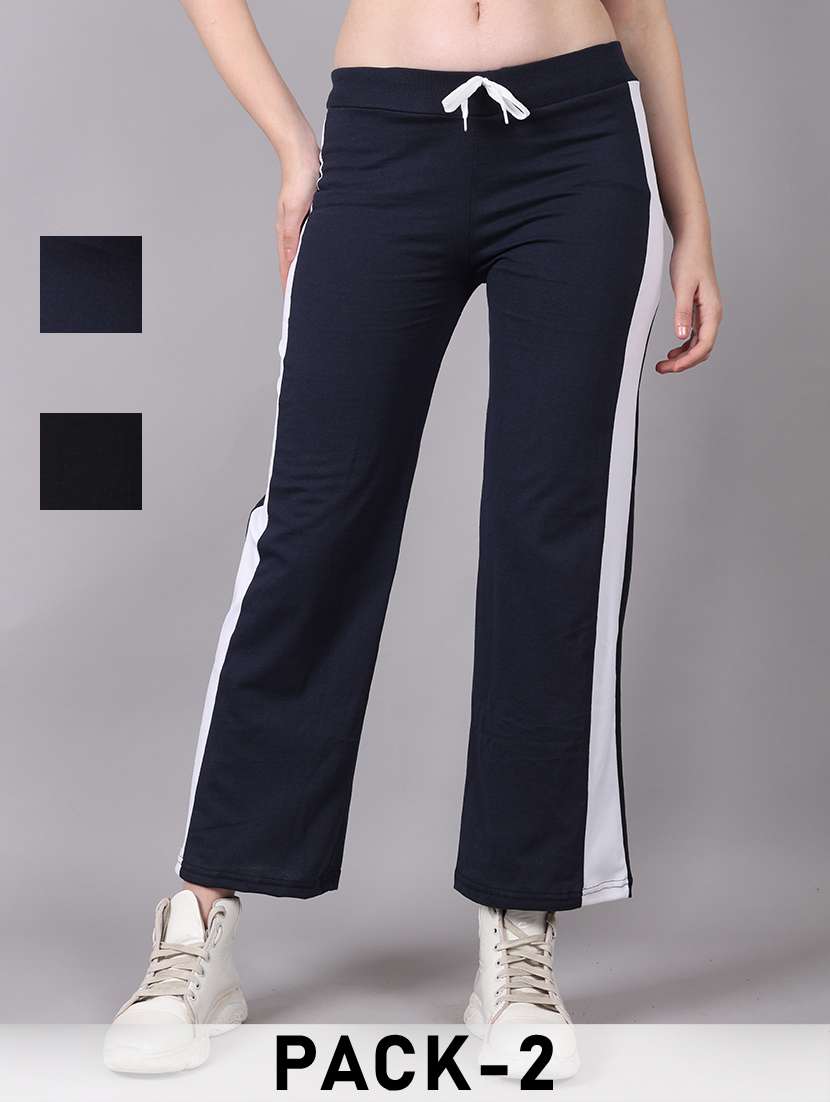 women pack of 2 tapered mid rise regular track pant