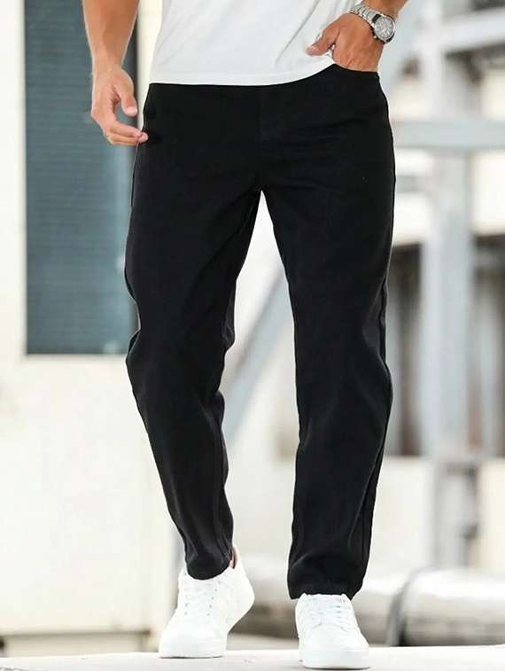 men solid mid rise slim fit jeans