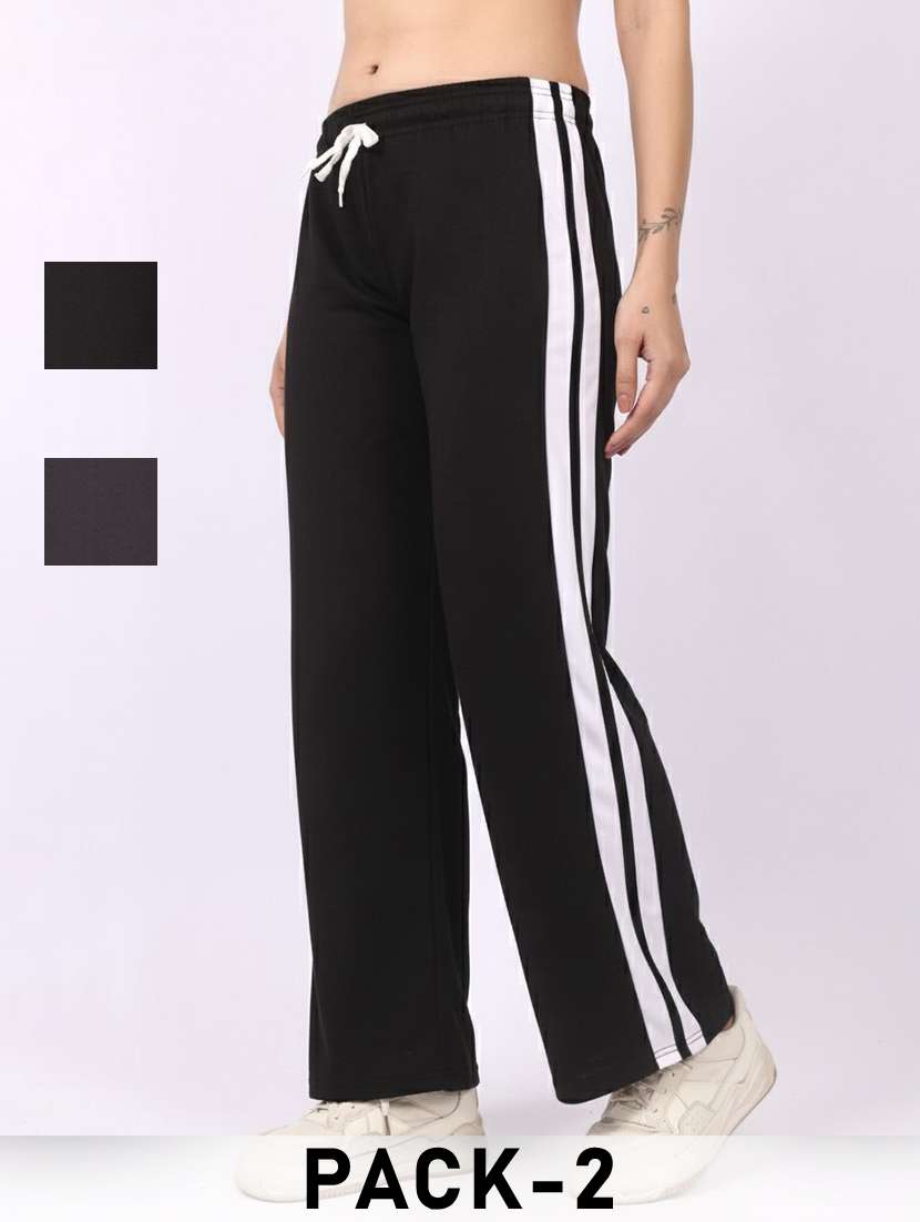 women pack of 2 tapered mid rise regular track pant