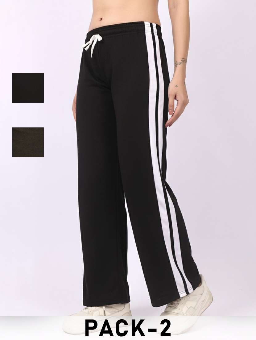 women pack of 2 tapered mid rise regular track pant