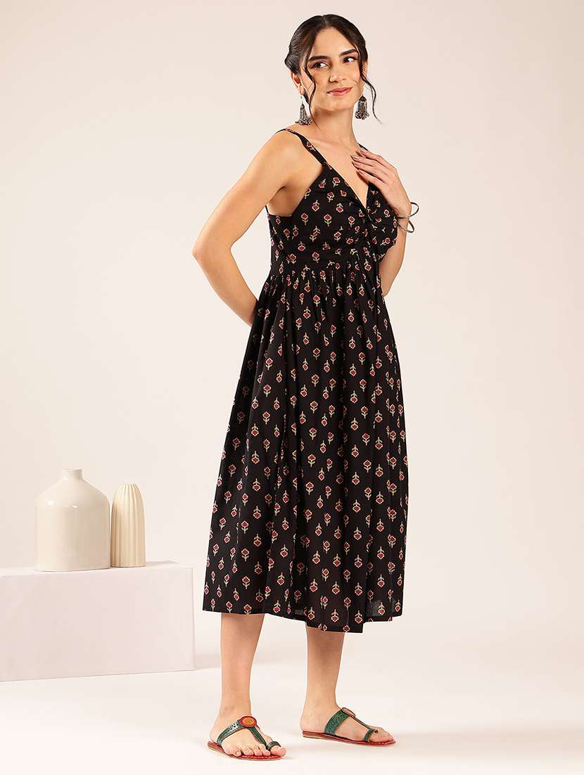 Women Printed Shoulder Strap A-line Dress - 22548211 -  Standard Image - 3