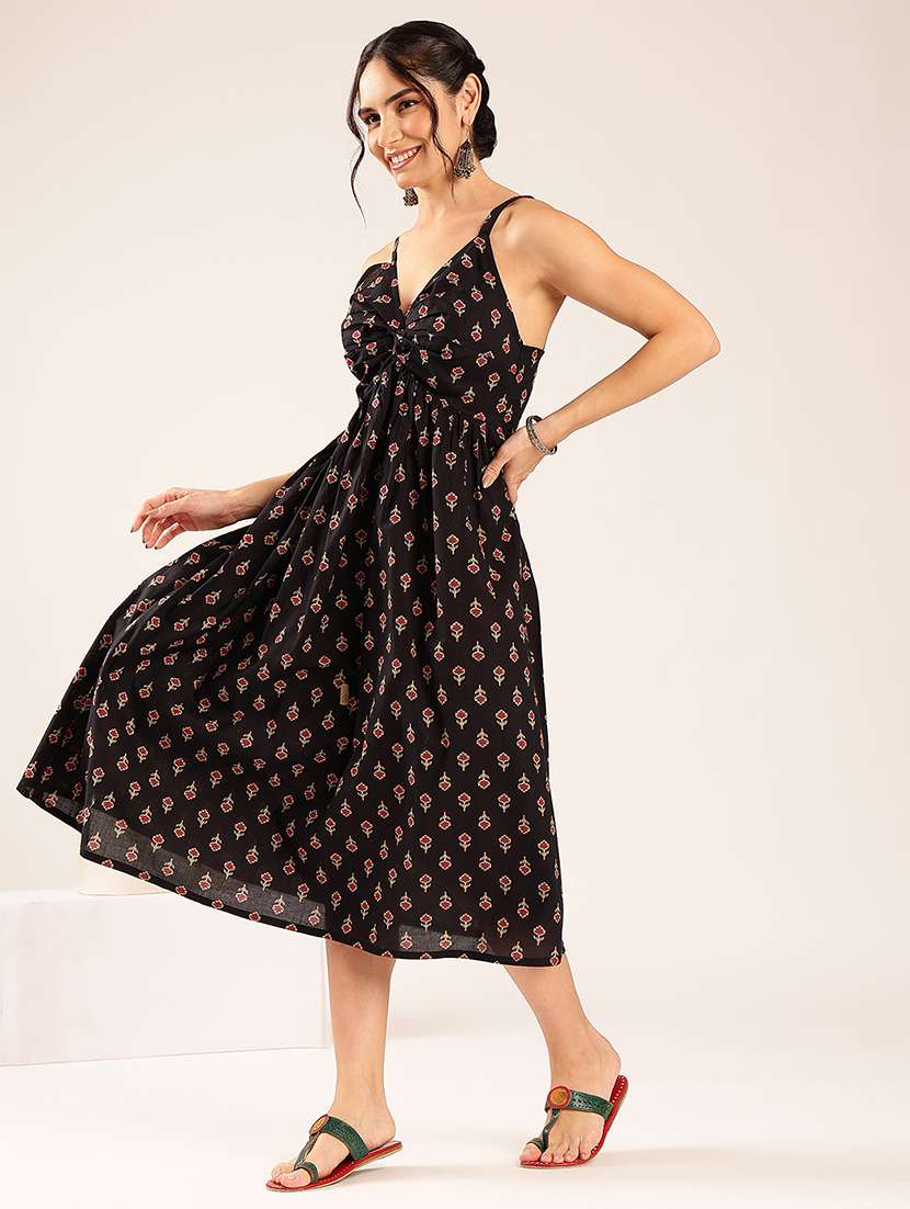 Women Printed Shoulder Strap A-line Dress - 22548211 -  Standard Image - 5