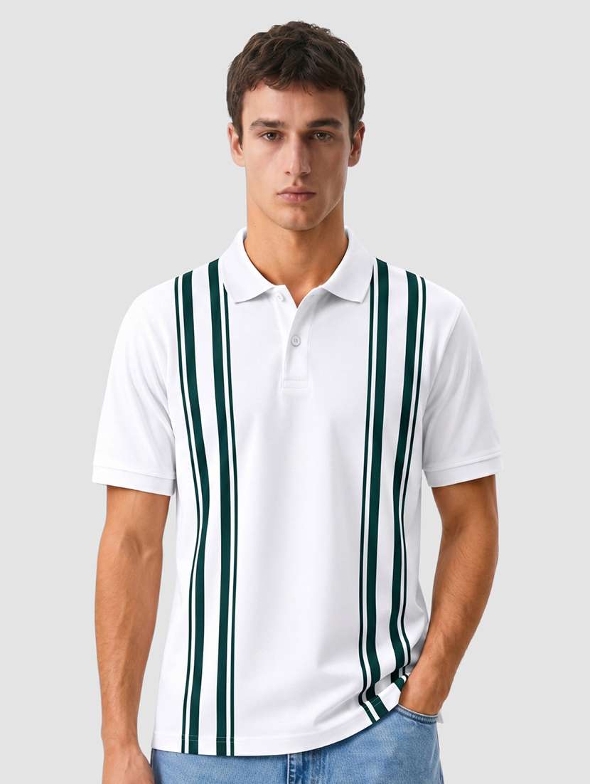men taped short sleeves polo t-shirt