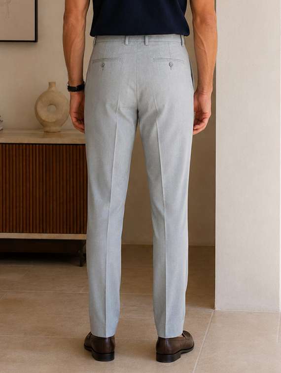 men solid mid rise pleated formal trouser - 22548273 -  Standard Image - 3