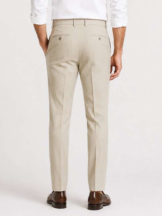 men solid mid rise flat formal trouser - 22548274 -  Standard Image - 3