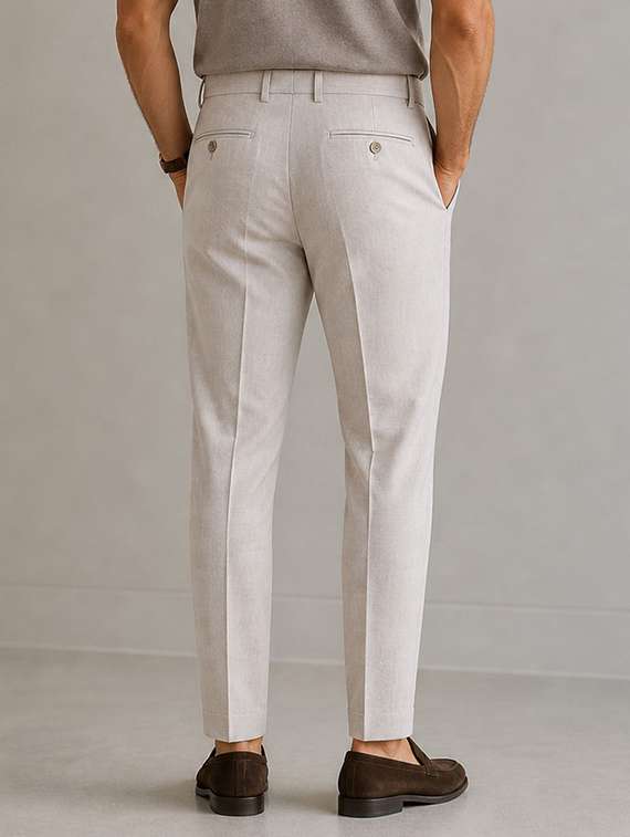 men solid mid rise pleated formal trouser - 22548276 -  Standard Image - 3