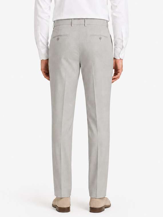 men solid mid rise flat formal trouser - 22548278 -  Standard Image - 3