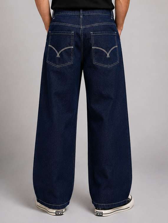 men solid mid rise baggy jeans - 22548424 -  Standard Image - 3