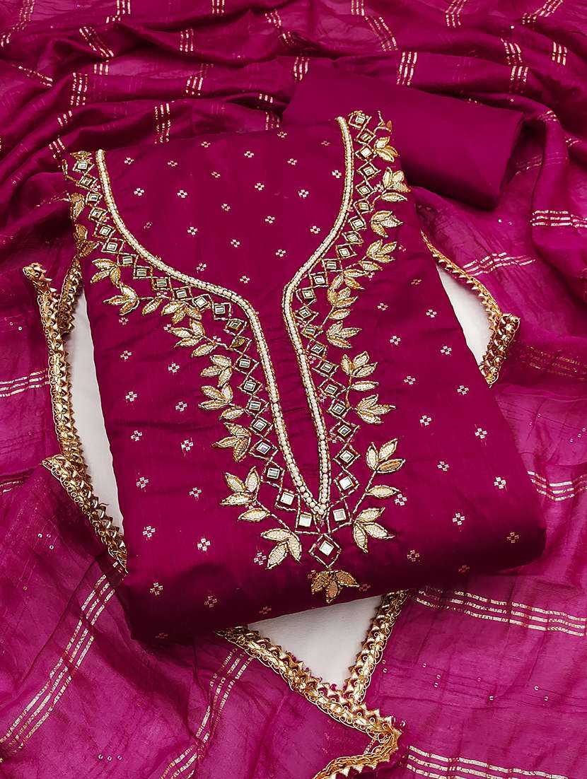 women self design unstitched suit set