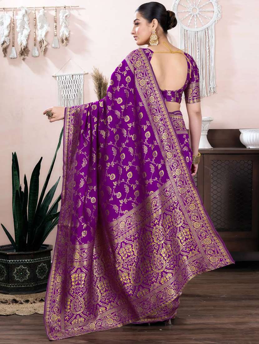 women self design banarasi saree with blouse - 22548549 -  Standard Image - 3