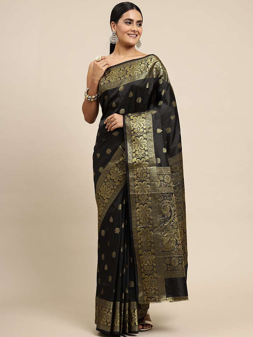women self design banarasi saree with blouse