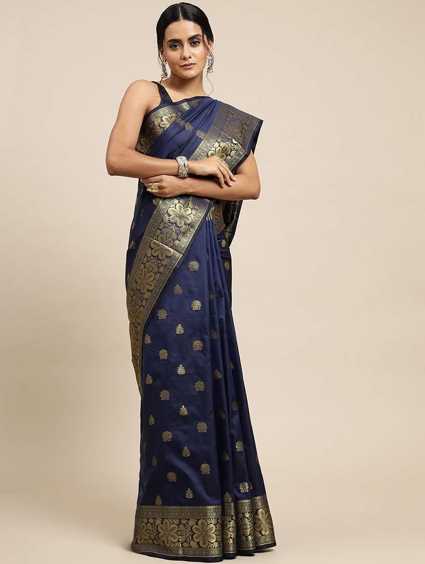 women self design banarasi saree with blouse