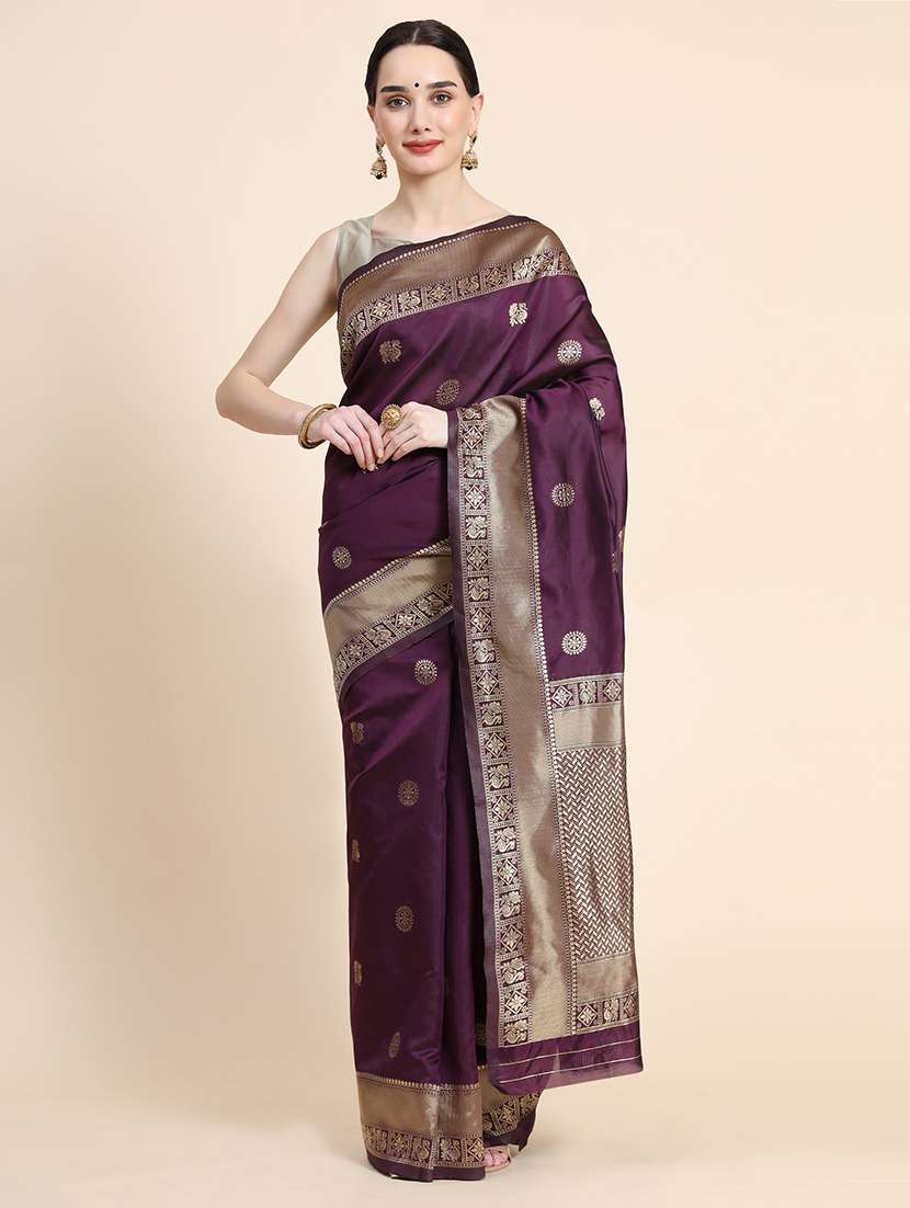 women self design banarasi saree with blouse