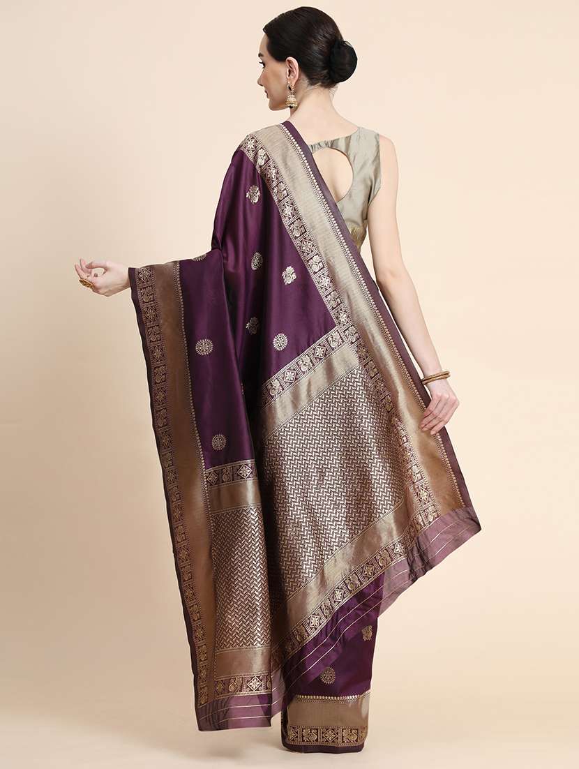 women self design banarasi saree with blouse - 22548574 -  Standard Image - 3