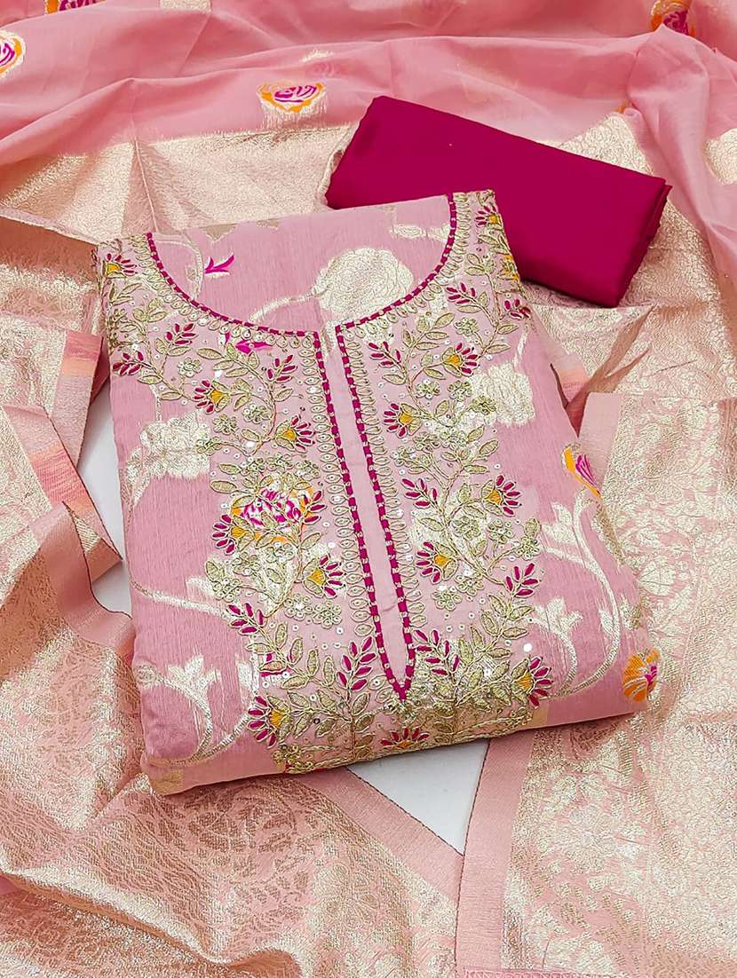 women self design unstitched suit set