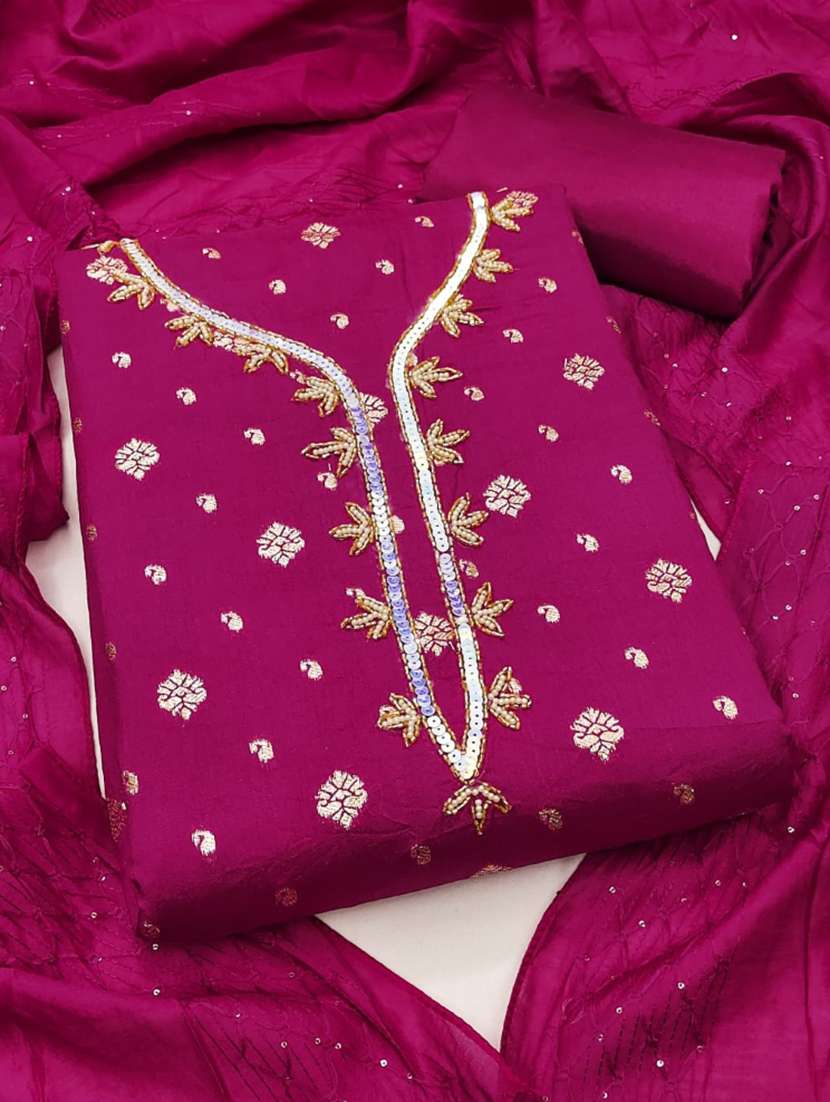 women self design unstitched suit set